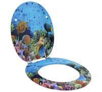 vidaXL Asiento de inodoro de cierre suave Azul mar profundo 44 x 38 cm