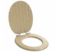 vidaXL Asiento de inodoro de cierre suave Color bambú claro 44 x 38 cm