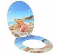 vidaXL Asiento de inodoro de cierre suave Concha del mar 44 x 38 cm
