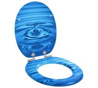 vidaXL Asiento de inodoro de cierre suave Gota azul 44 x 38 cm