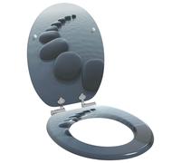 vidaXL Asiento de inodoro de cierre suave Gris 44 x 38 cm