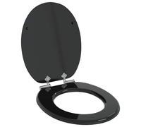 vidaXL Asiento de inodoro de cierre suave Negro 44 x 38 cm