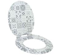 vidaXL Asiento de inodoro de cierre suave Porcelana azul y blanca
