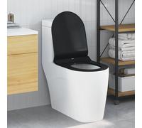 vidaXL Asiento de WC Ajustable Negro 50 x 36,5 x 5 cm Polipropileno