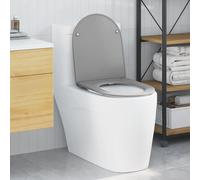 vidaXL Asiento de WC Gris 47 x 36 x 3,4 cm Duroplast