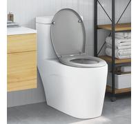 vidaXL Asiento de WC Gris 47 x 37 x 4 cm Duroplast