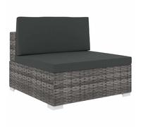 vidaXL Asiento seccional central con cojines 1ud ratán sintético gris