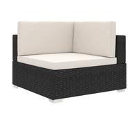 vidaXL Asiento seccional de esquina con cojines, ratán PE, acolchados, Marrón/Negro/Blanco
