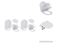 vidaXL Asientos de inodoro con sistema de cierre suave, 2 unidades, plástico, blanco - Asientos de inodoro