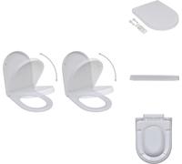 vidaXL Asientos de inodoro con sistema de cierre suave, 2 unidades, plástico, blanco - Asientos de inodoro