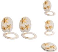 vidaXL Asientos de inodoro con tapa, 2 unidades, MDF, diseño de estrellas de mar - Asientos de inodoro