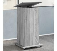 vidaXL Atril con ruedas y cajón madera gris Sonoma 55x55x107 cm