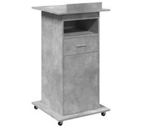 vidaXL Atril con Ruedas y cajón Madera ingeniería hormigón 55x55x107cm