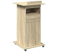 vidaXL Atril con Ruedas y cajón Madera Roble Sonoma 55x55x107 cm