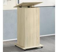 vidaXL Atril con ruedas y cajón madera roble Sonoma 55x55x107 cm