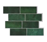 vidaXL Azulejo de metro 20 pcs Verde oscuro 29 x 21 cm