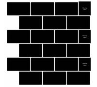 vidaXL Azulejo de metro 50 pcs Negro 30 x 30 cm Poliuretano y PET
