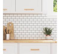 vidaXL Azulejo de metro 50 pcs Negro 30 x 30 cm Poliuretano y PET