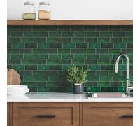 vidaXL Azulejo de metro 50 pcs Verde oscuro 29 x 21 cm