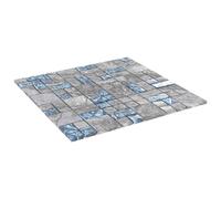 vidaXL Azulejo Mosaico 11 uds. 50 x 50 cm Gris y azul Cristal