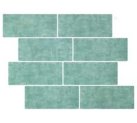 vidaXL Azulejo tipo metro, 50 unidades, gris-verde, 29 x 21 cm, poliuretano y PET