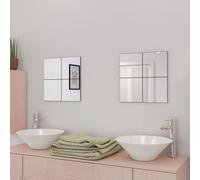 vidaXL Azulejos de espejo sin marco vidrio 20,5 cm 16 unidades