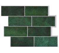 vidaXL Azulejos para metro, 20 unidades, verde oscuro, 29 x 21 cm, poliuretano y PET