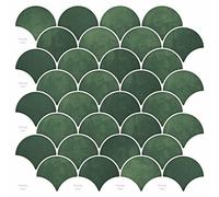 vidaXL Azulejos tipo escama de pescado, 50 unidades, verde oscuro, 30 x 30 cm