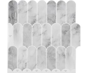 vidaXL Baldosa adhesiva de poliuretano y PET, color gris mármol, 30 x 30 cm, pack de 20 unidades