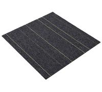 vidaXL: Baldosa de moqueta gris oscuro con rayas, 50 x 50 cm, paquete de 36 unidades.