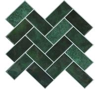 vidaXL Baldosa tipo "fischgräten" (escamas de pescado), 50 unidades, verde oscuro, 30 x 30 cm
