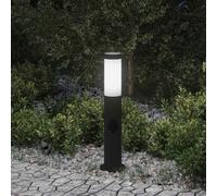 vidaXL Baliza de luz con toma de corriente de 50 cm, acero inoxidable, IP44