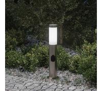 vidaXL Baliza de luz con toma de corriente de 50 cm, acero inoxidable, IP44