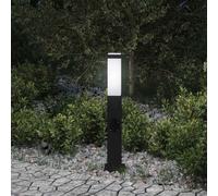 vidaXL Baliza de luz con toma de corriente de 50 cm, color negro, IP44