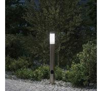 vidaXL Baliza de luz con toma de corriente de 80 cm, acero inoxidable, IP44