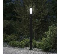 vidaXL Baliza luminosa con sensor y toma de corriente, 110 cm, color negro, IP44