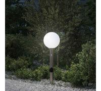vidaXL Baliza luminosa con sensor y toma de corriente, 80 cm, acero inoxidable, IP44