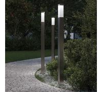vidaXL Balizas de iluminación, 3 unidades, 110 cm, acero inoxidable, IP44
