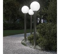 vidaXL Balizas de iluminación, 3 unidades, 120 cm, acero inoxidable, IP44