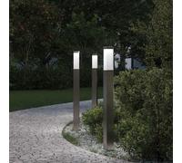 vidaXL Balizas de iluminación, 3 unidades, 80 cm, acero inoxidable, IP44