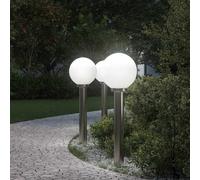vidaXL Balizas de iluminación, 3 unidades, 80 cm, acero inoxidable, IP44