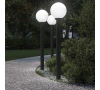 vidaXL Balizas de luz, 3 unidades, 120 cm, color negro, IP44