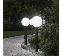 vidaXL Balizas de luz con toma de corriente 3 uds 80 cm negro IP44