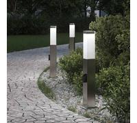 vidaXL Balizas de luz con toma de corriente, 3 unidades, 50 cm, acero inoxidable, IP44