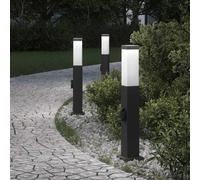 vidaXL Balizas de luz con toma de corriente, 3 unidades, 50 cm, color negro, IP44