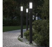 vidaXL Bolardo de luces con sensor, 3 unidades, 110 cm, acero inoxidable IP44