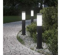 vidaXL Balizas luminosas con sensor, 3 unidades, 50 cm, acero inoxidable, IP44