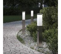 vidaXL Balizas luminosas con sensor, 3 unidades, 50 cm, acero inoxidable, IP44