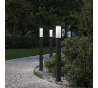 vidaXL Balizas luminosas con sensor, 3 unidades, 80 cm, color negro, IP44