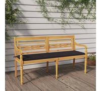 Banco Batavia Con Cojín Antracita Madera Maciza De Teca 150 Cm Vidaxl